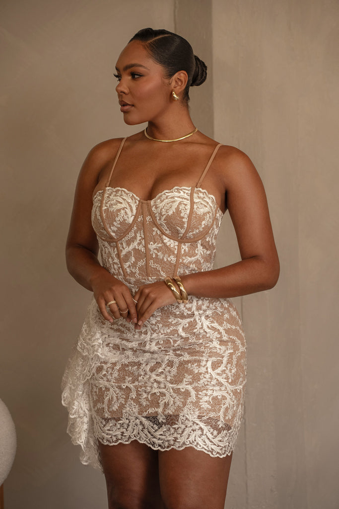 White Marilyn Lace Mini Dress