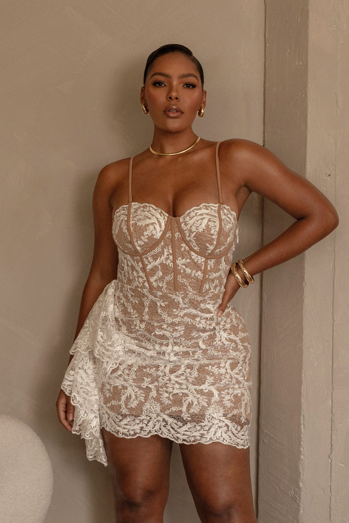 White Marilyn Lace Mini Dress