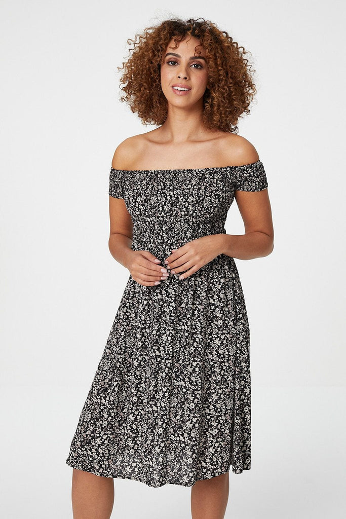 Ditsy Floral Off The Shoulder Dress