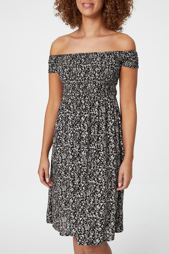Ditsy Floral Off The Shoulder Dress