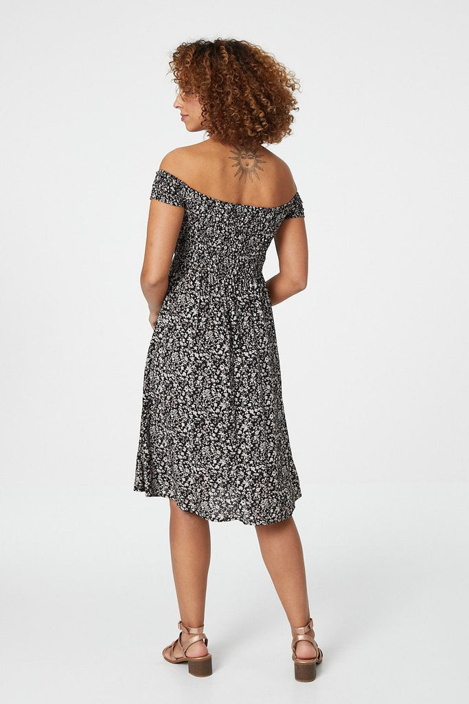 Ditsy Floral Off The Shoulder Dress