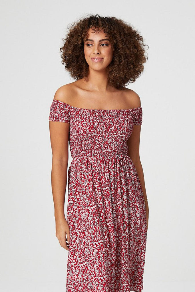Ditsy Floral Off The Shoulder Dress