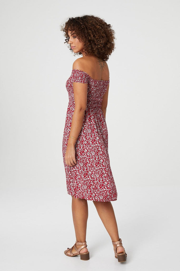 Ditsy Floral Off The Shoulder Dress