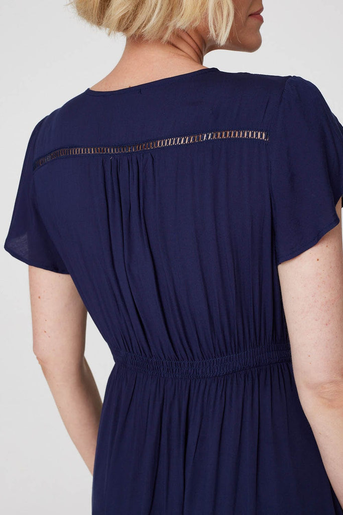 Button Front Maxi Dress with Pockets