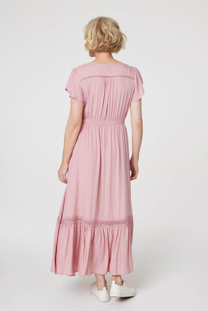 Button Front Maxi Dress with Pockets