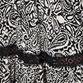 Border Print Shirred Knee Length Dress