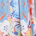 Abstract Ruched Front Empire Midi Dress
