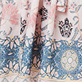 Border Print Tie Waist Knee Length Dress