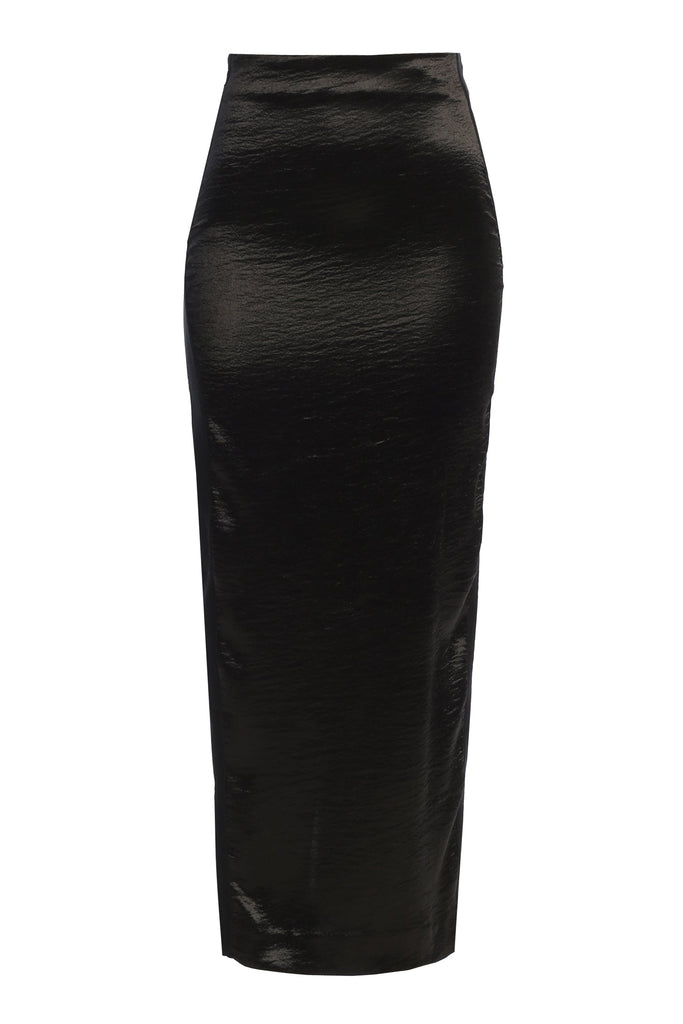 Black Nora Satin Maxi Skirt