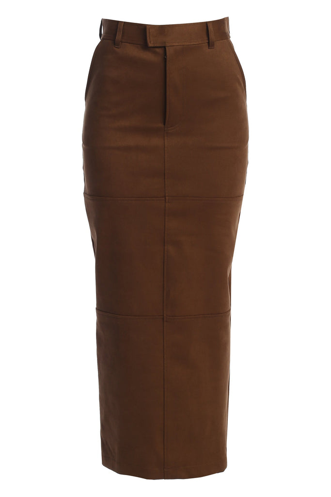 Chocolate Joy Suede Maxi Skirt
