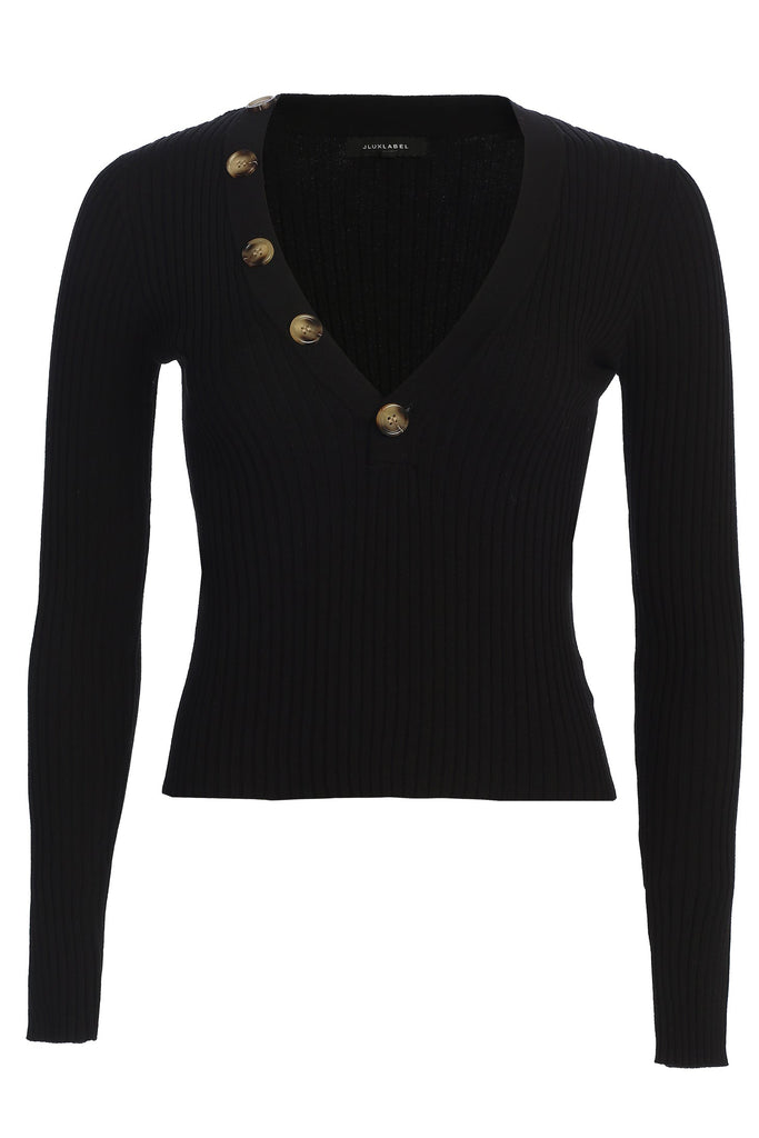 Black Jessy Ribbed Skirt Set