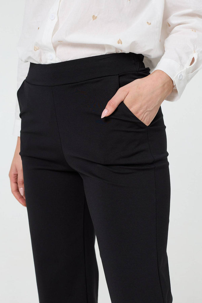 High Waist Straight Leg Cropped Trousers