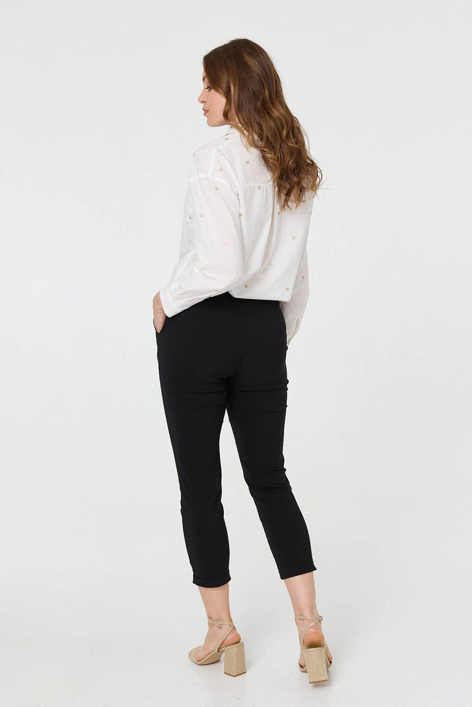 High Waist Slim Ankle Length Trousers