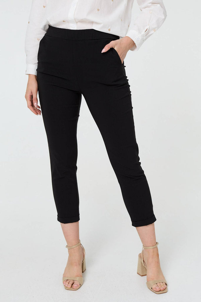 High Waist Slim Ankle Length Trousers
