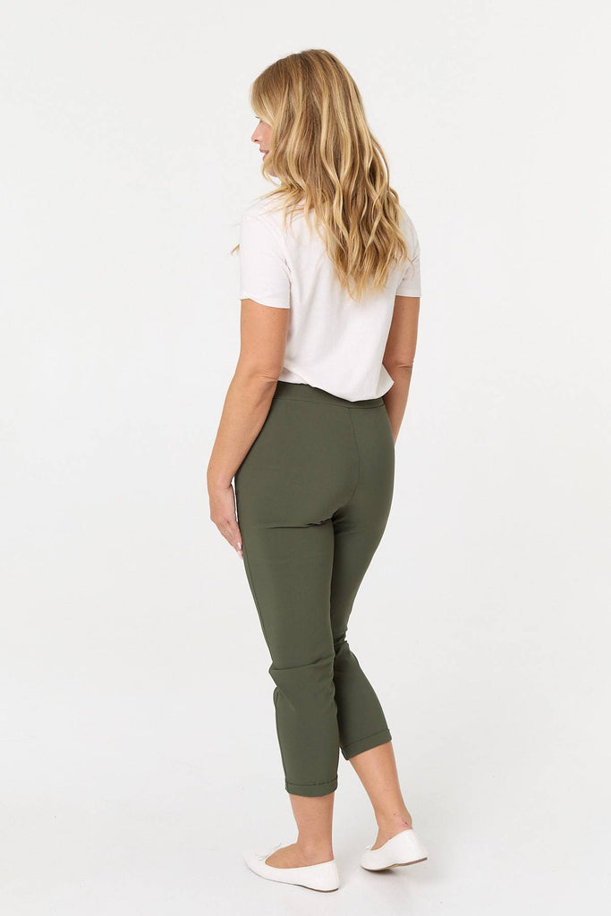High Waist Slim Ankle Length Trousers