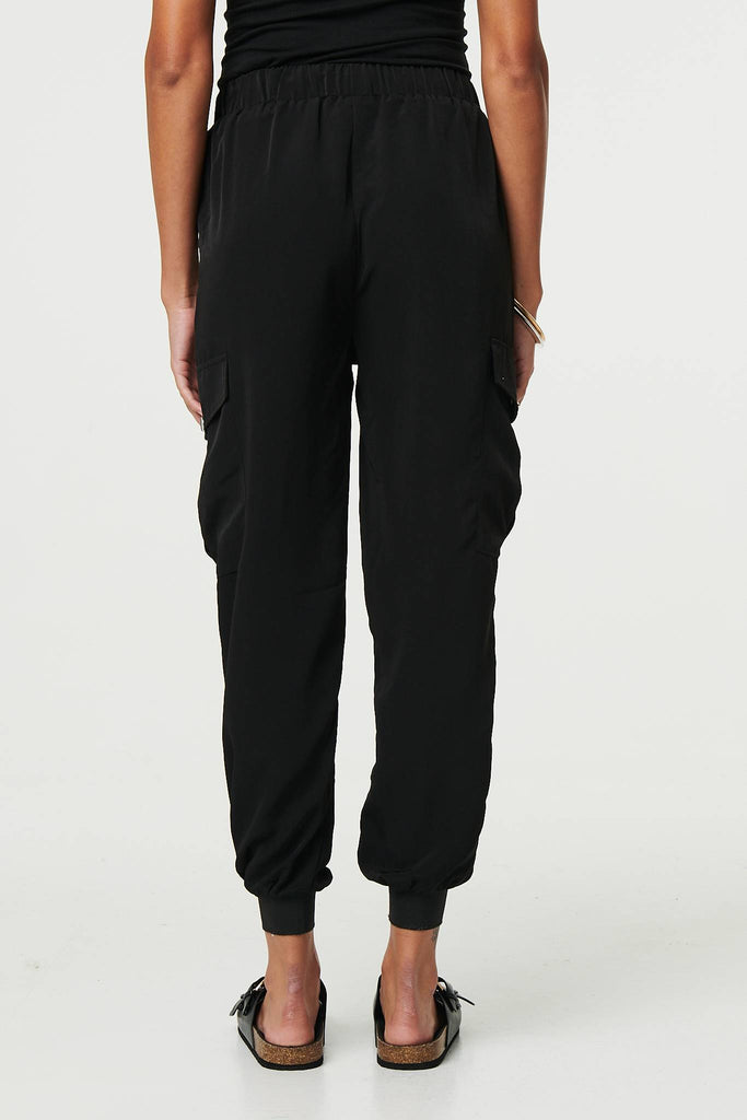 Drawstring High Waist Cargo Trousers