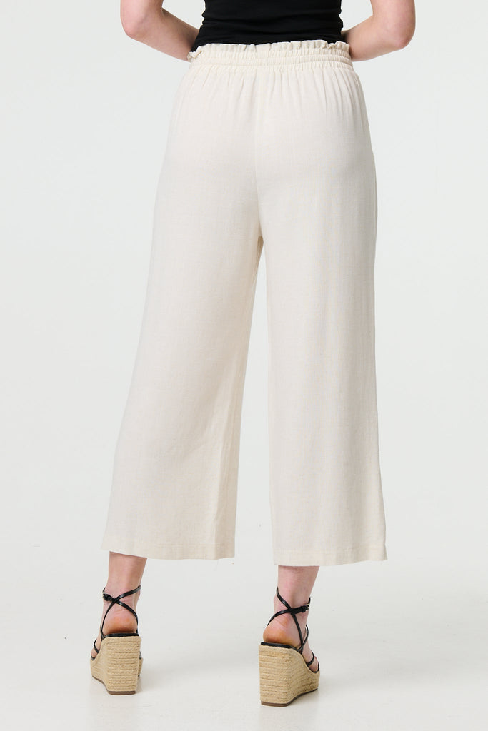 Elasticated Waist Crop Wide Leg Trousers
