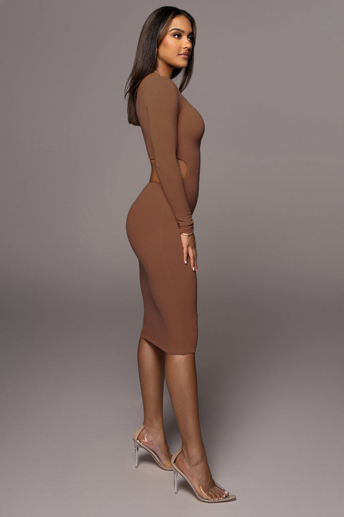Pecan Yours Truly Midi Dress