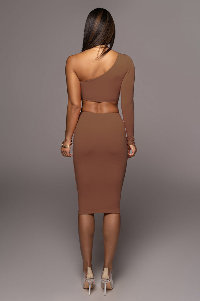 Pecan Yours Truly Midi Dress