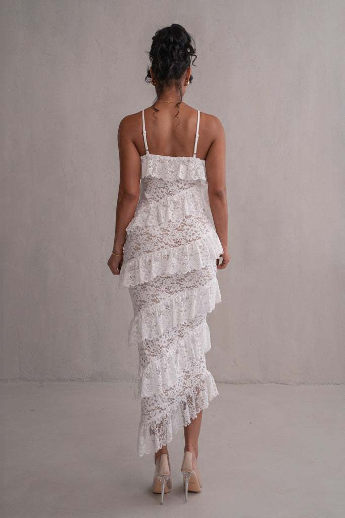 Ivory Feeling Of Forever Ruffle Dress