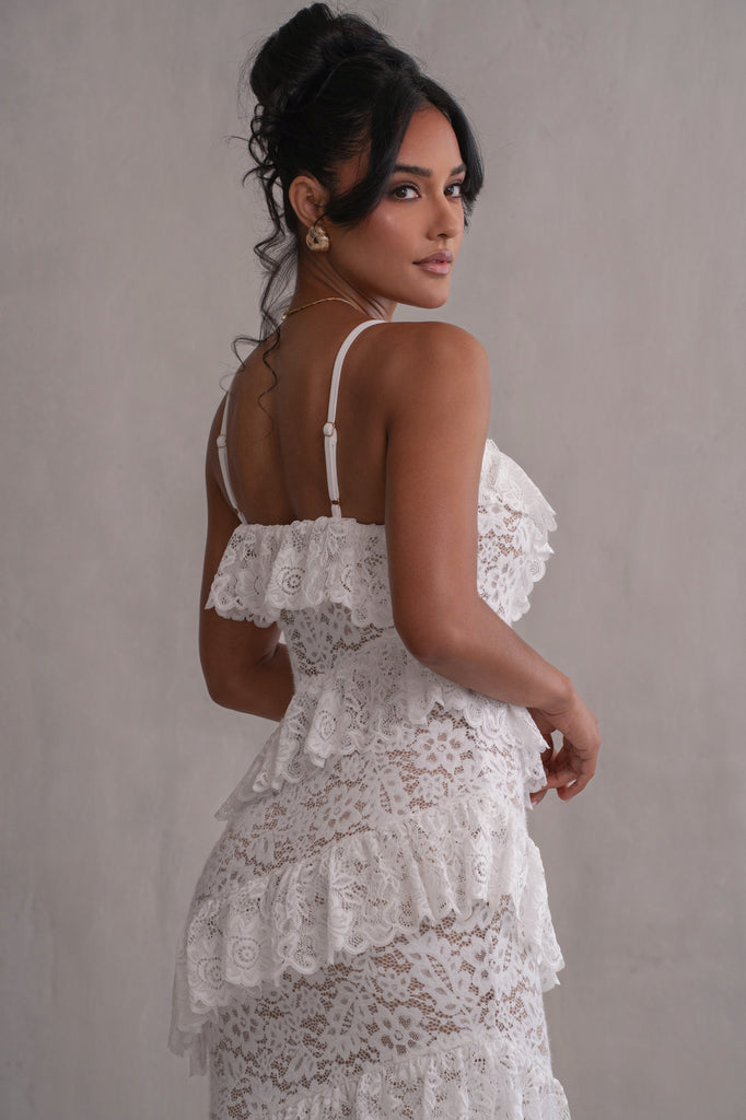 Ivory Feeling Of Forever Ruffle Dress