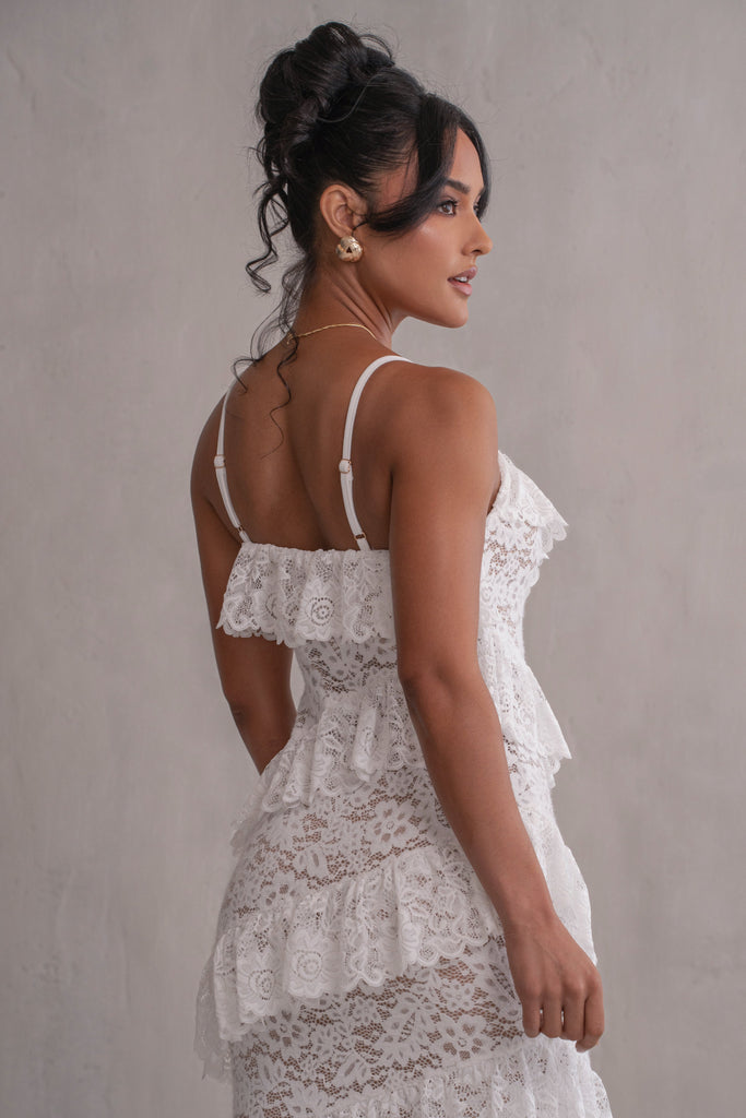 Ivory Feeling Of Forever Ruffle Dress