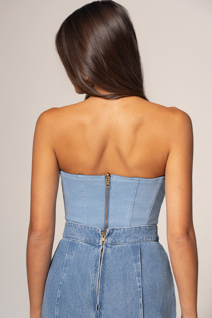 Medium Wash  Fenix Reversible Denim Corset