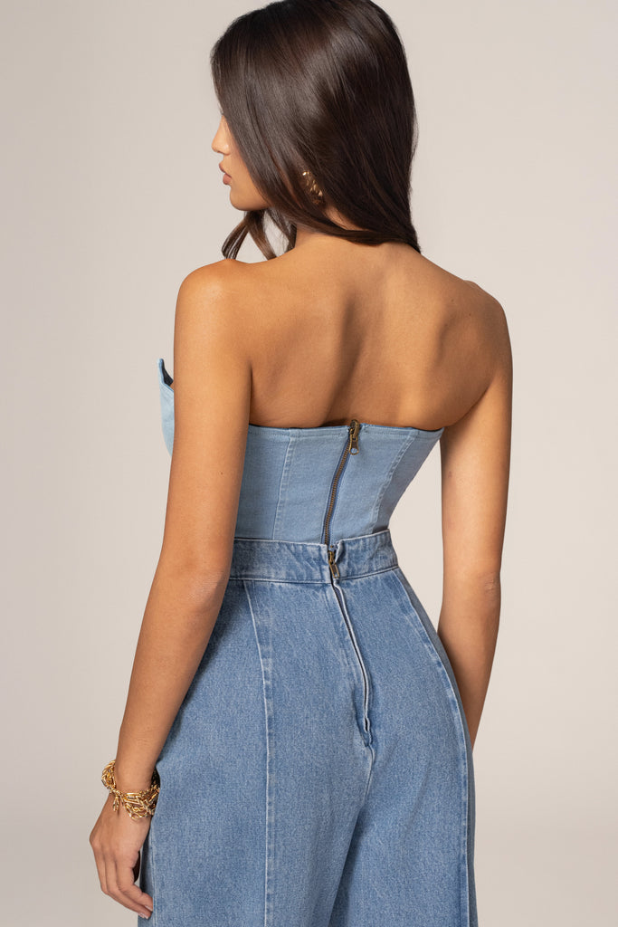Medium Wash  Fenix Reversible Denim Corset
