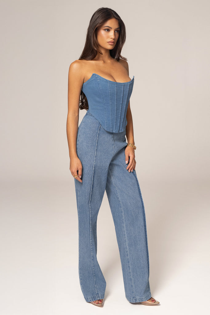 Medium Wash  Fenix Reversible Denim Corset
