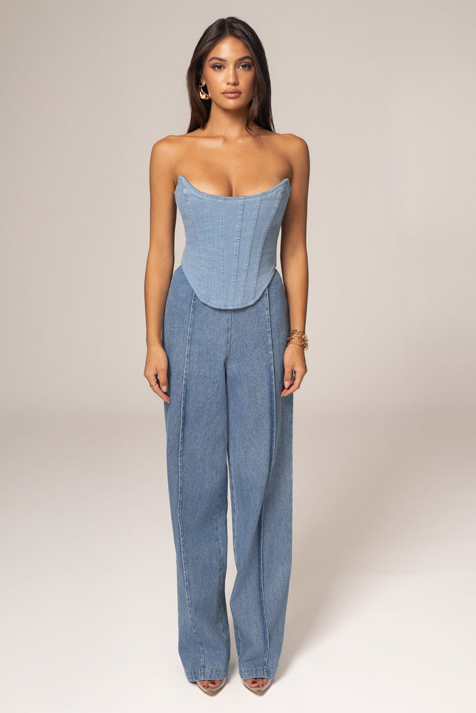 Medium Wash  Fenix Reversible Denim Corset