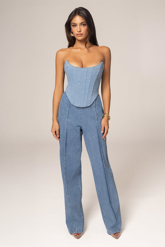 Medium Wash  Fenix Reversible Denim Corset