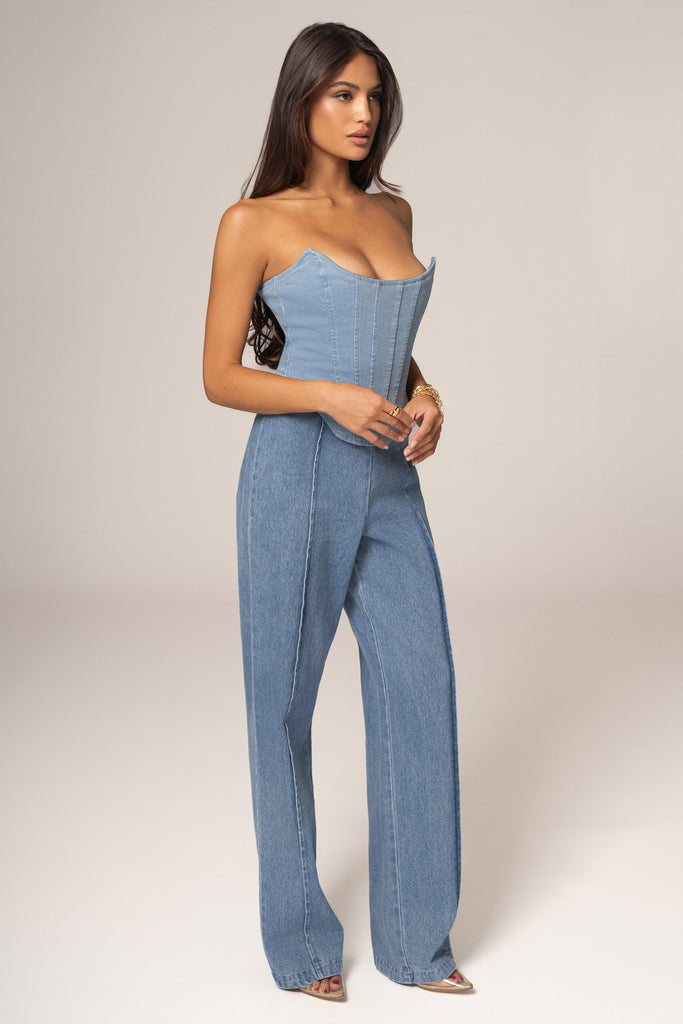 Medium Wash  Fenix Reversible Denim Corset