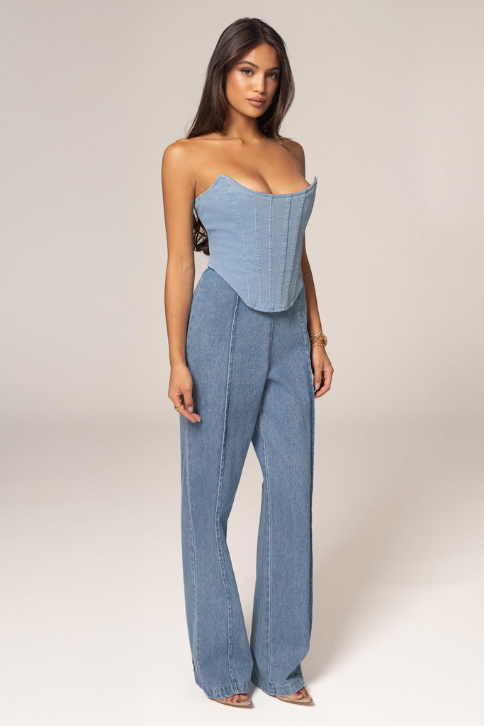 Medium Wash  Fenix Reversible Denim Corset