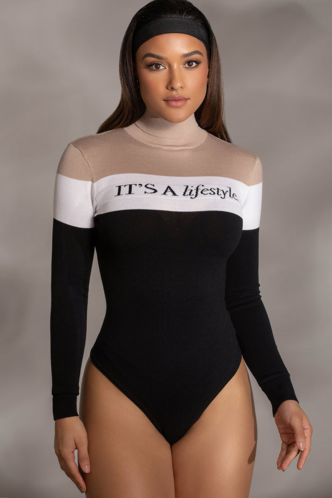 Beige Lifestyle Knit Bodysuit