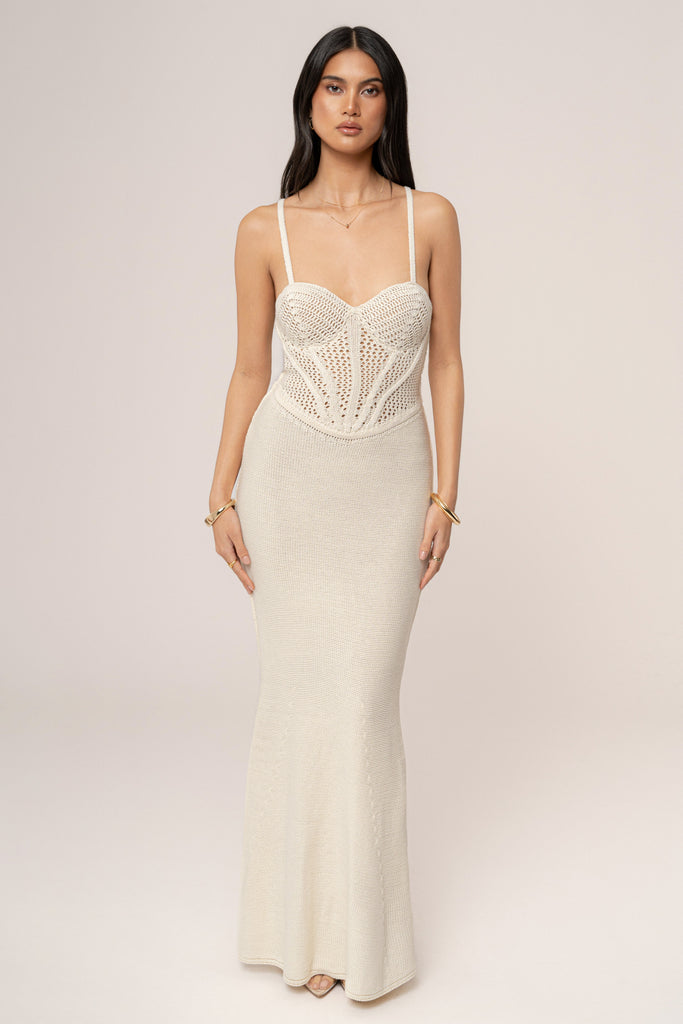 Ivory Melani Knit Maxi Dress