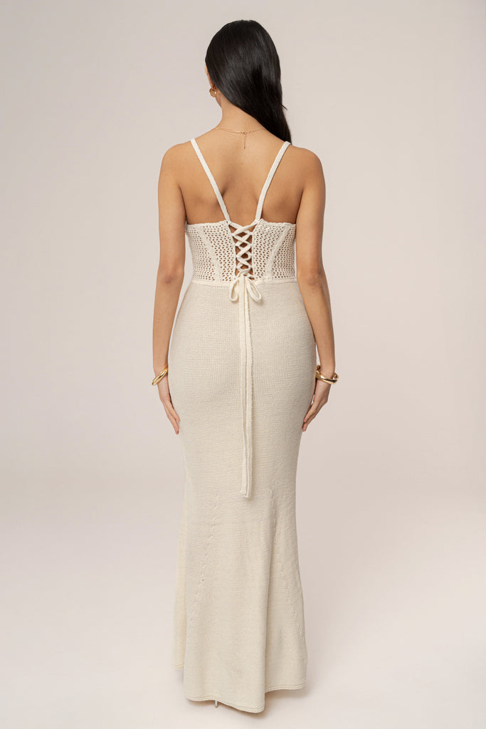 Ivory Melani Knit Maxi Dress