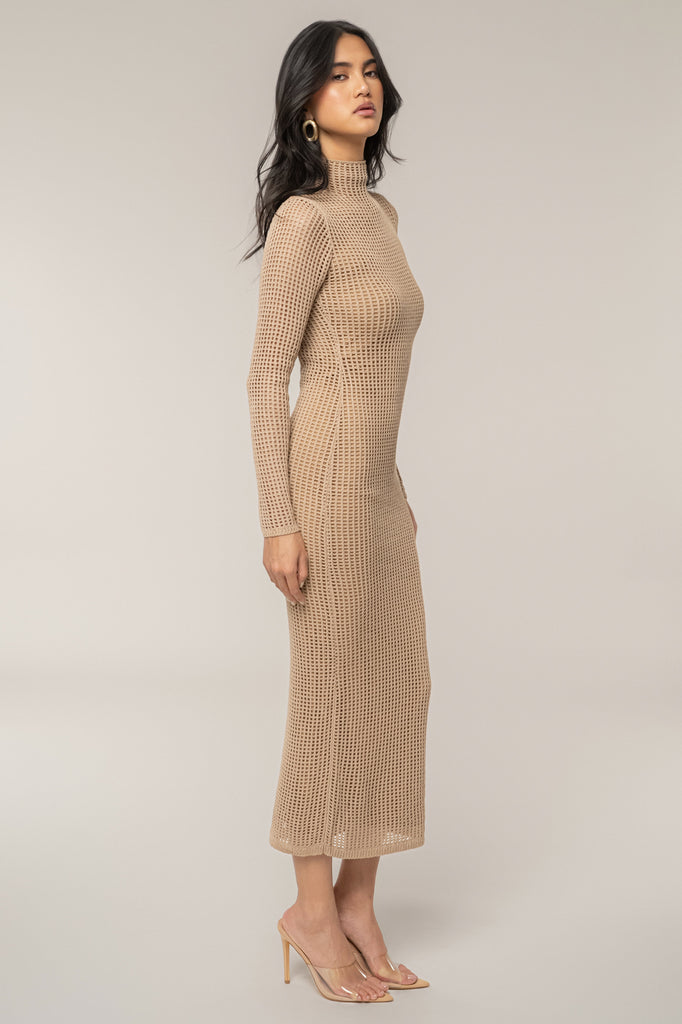 Beige Rosabelle Knit Maxi Dress