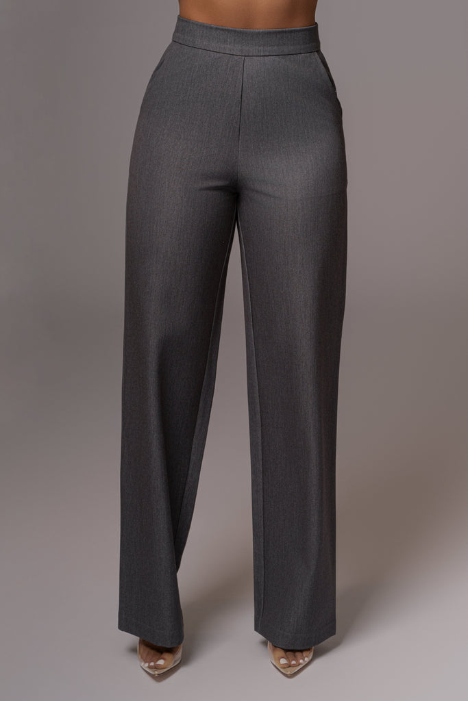 Grey Status Belted Pants