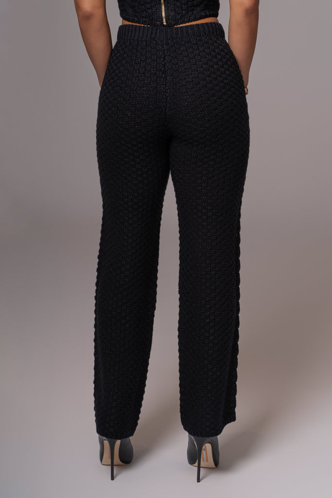 Black Madison Knit Pants