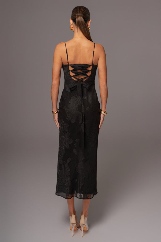 Black Midnight Magic Midi Dress