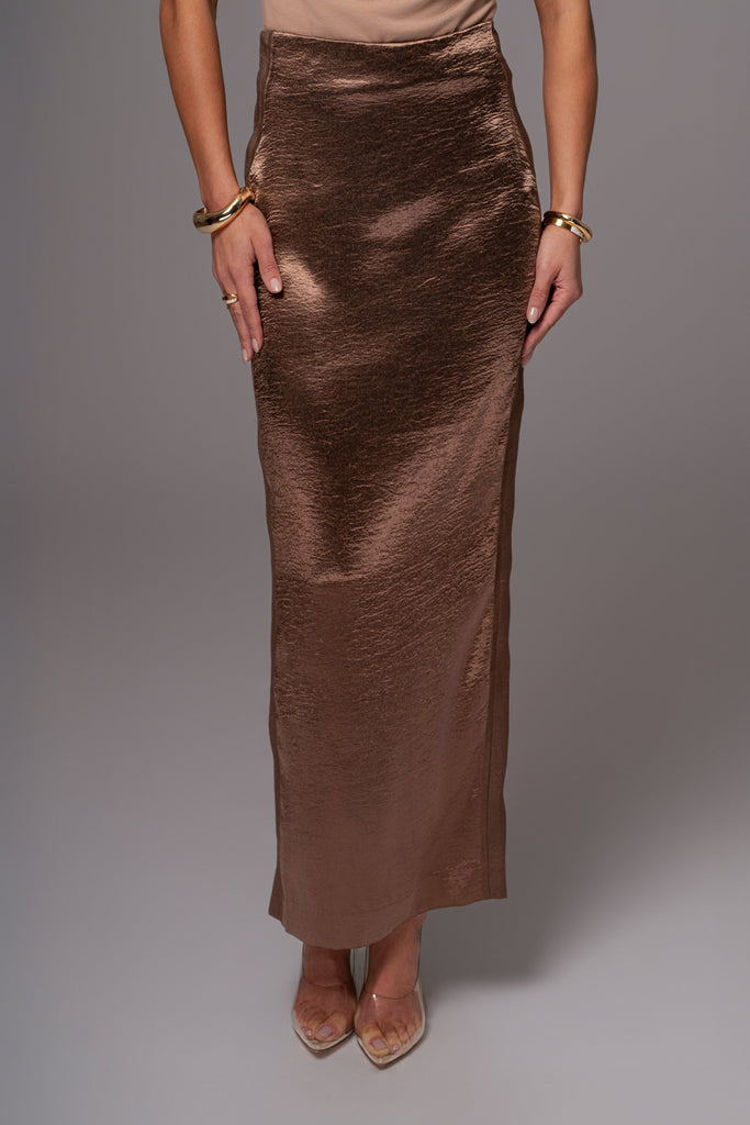 Chocolate Nora Satin Maxi Skirt