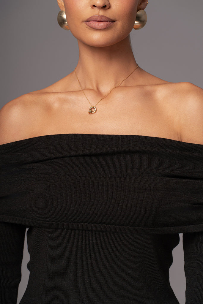 Black Sophie Off The Shoulder Top