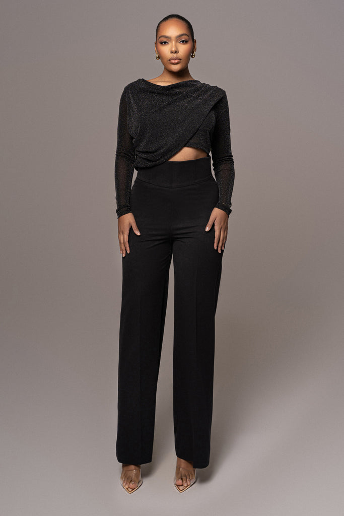 Black Aubrianna Gathered Top