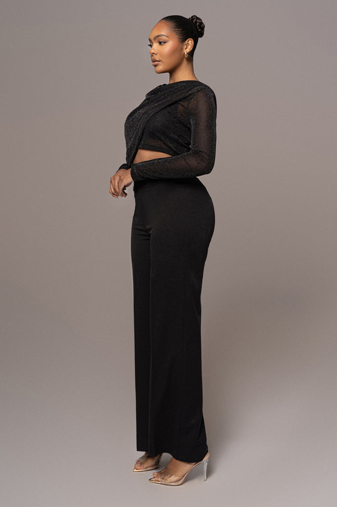Black Aubrianna Gathered Top