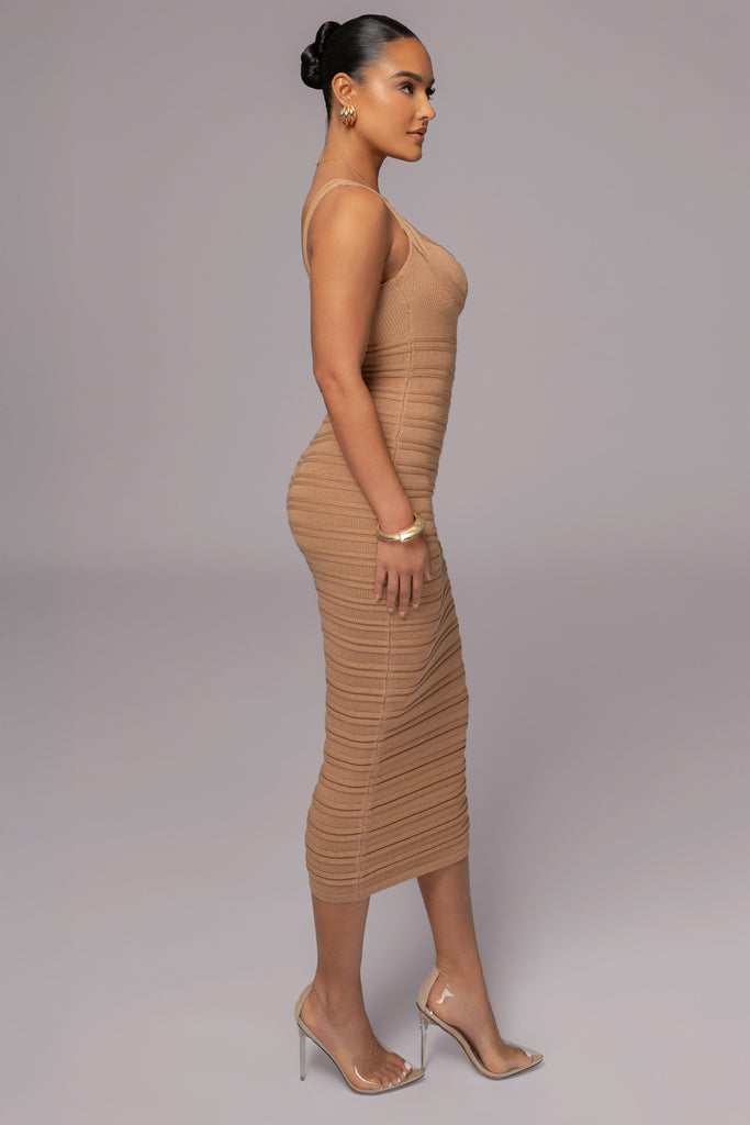 Camel Mayaa Midi Dress