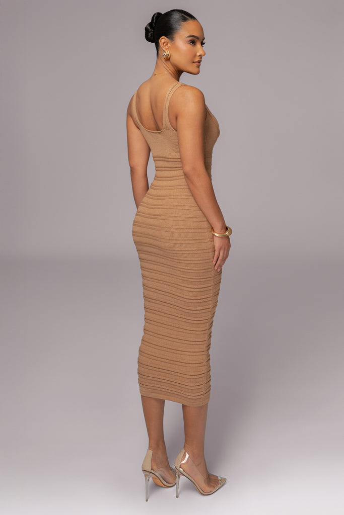 Camel Mayaa Midi Dress