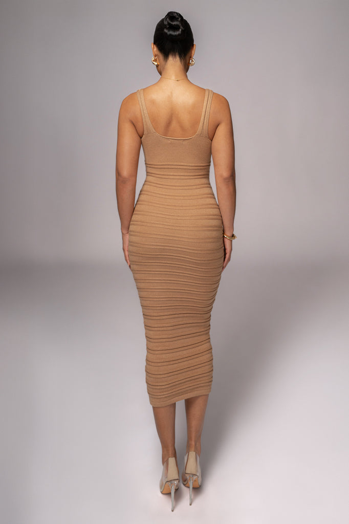 Camel Mayaa Midi Dress