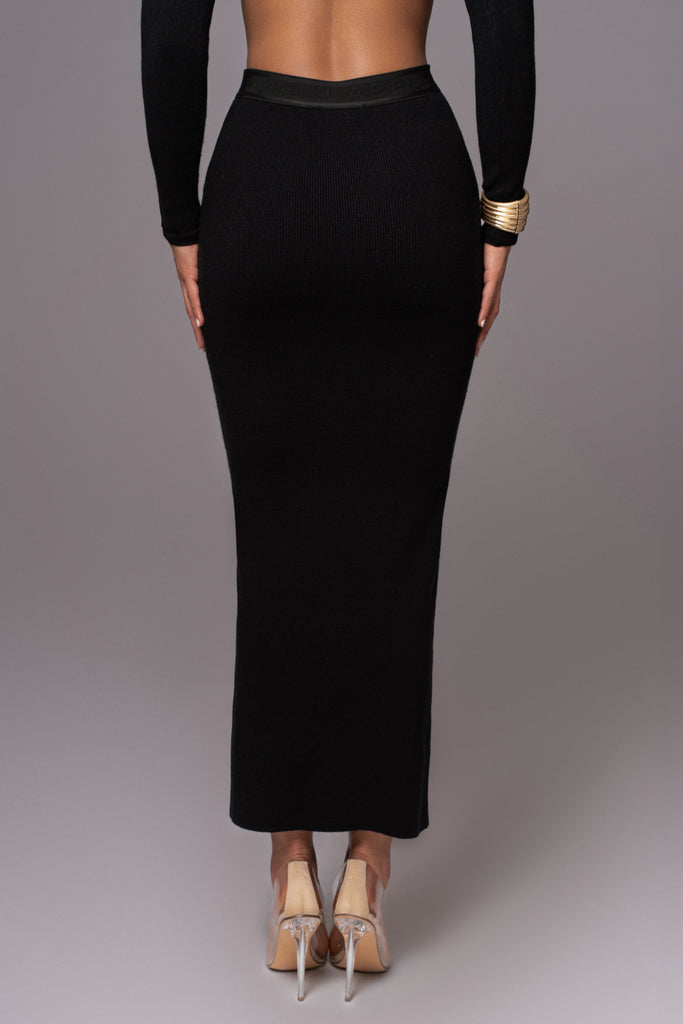 Black Anise Ribbed Skirt Set