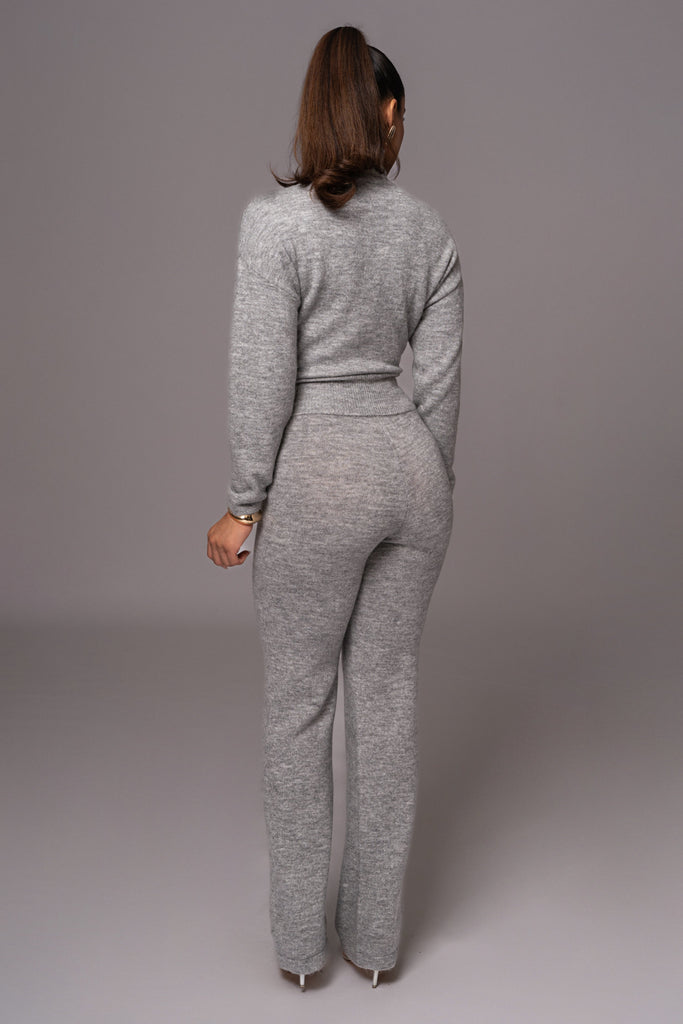 Grey Ivy Sweater Knit Pant Set