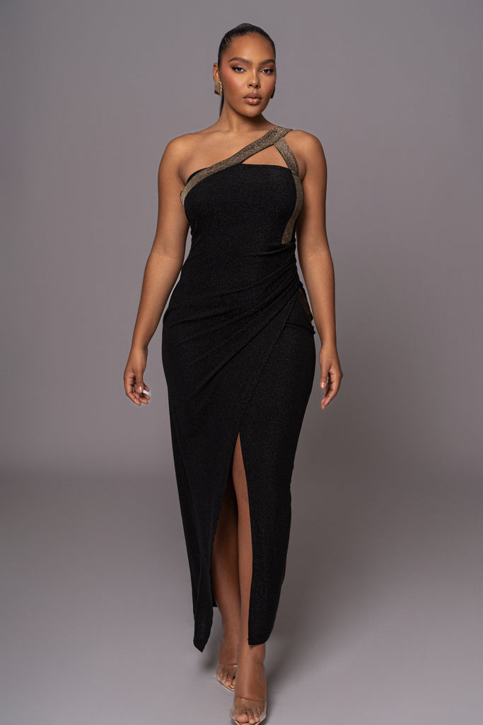 Black Johan One Shoulder Maxi Dress